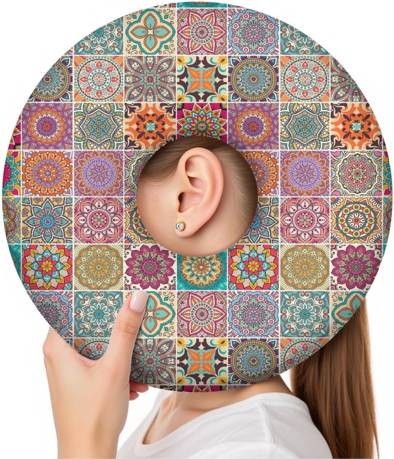 BVOKQUC Ear Piercing Pillow for Side Sleepers with Washable Cover Pillows with Holes for Ear Pain,Donut Pillow for Adults CNH Ear Pain Relief Pressure Sores Ear Pillow with Hole in Center - Image 1